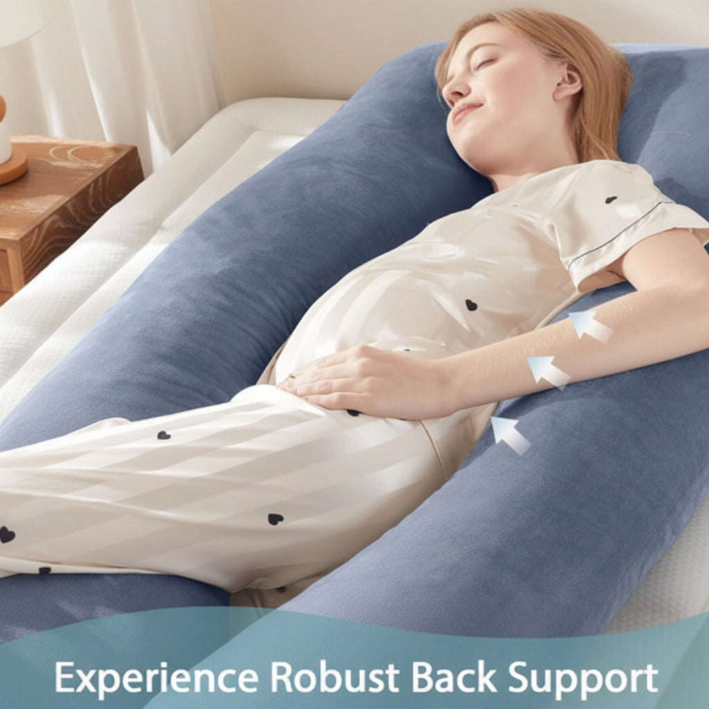 U-Shape Pregnancy Body Pillow – Soft Velvet 140x70cm