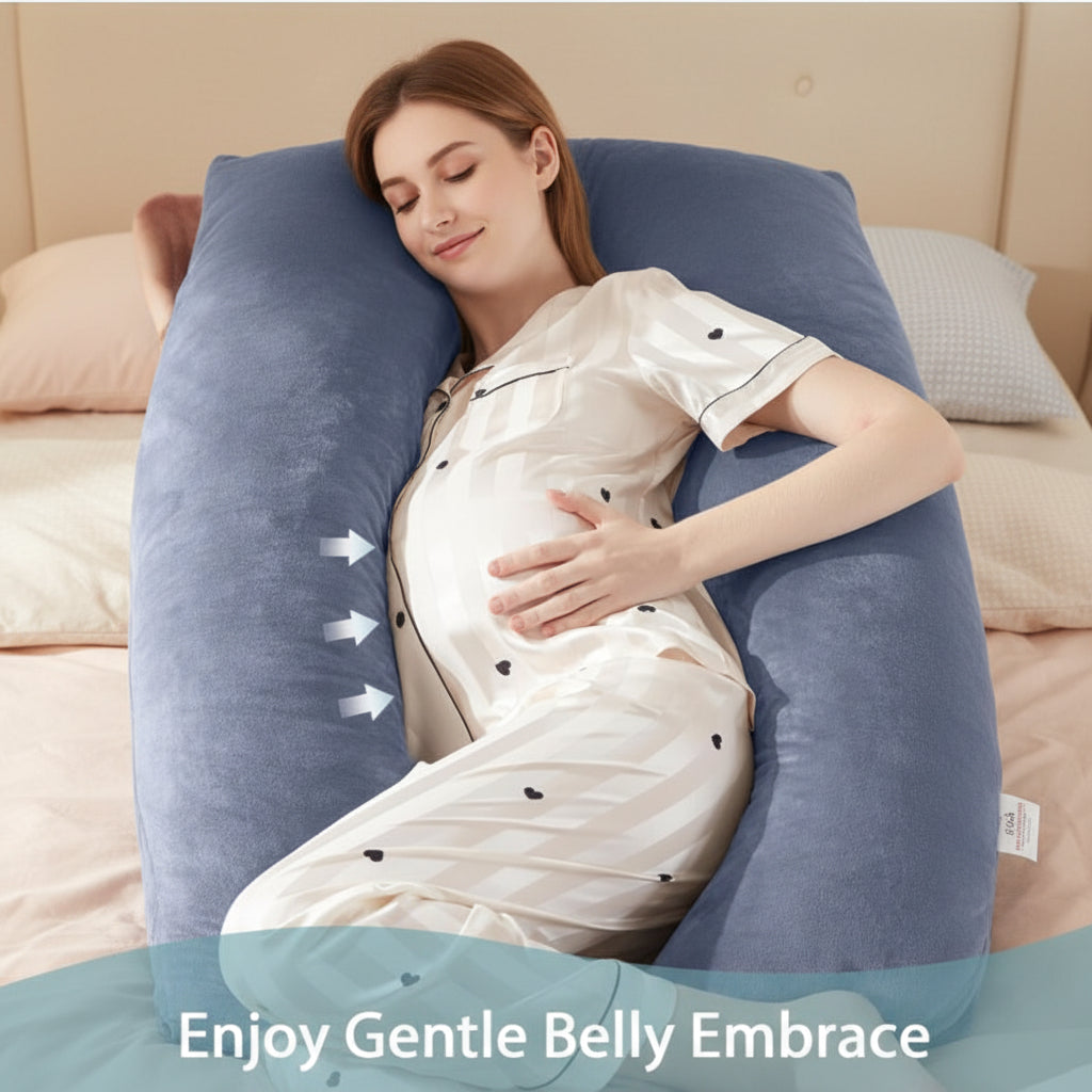 U-Shape Pregnancy Body Pillow – Soft Velvet 140x70cm