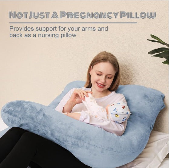 U-Shape Pregnancy Body Pillow – Soft Velvet 140x70cm
